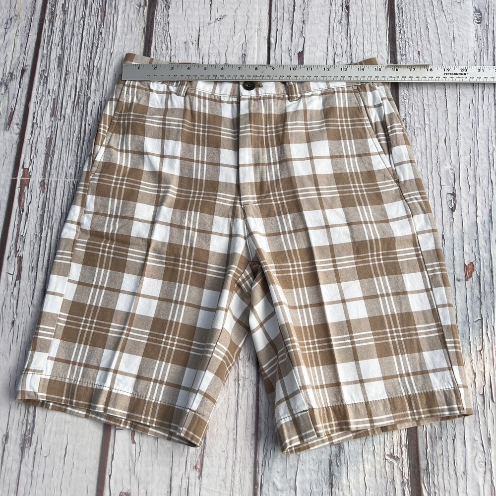 Amazon Essentials Men's Classic-Fit 9" Short - Khaki Brown Plaid ( Size 30 ) - Picture 3 of 13